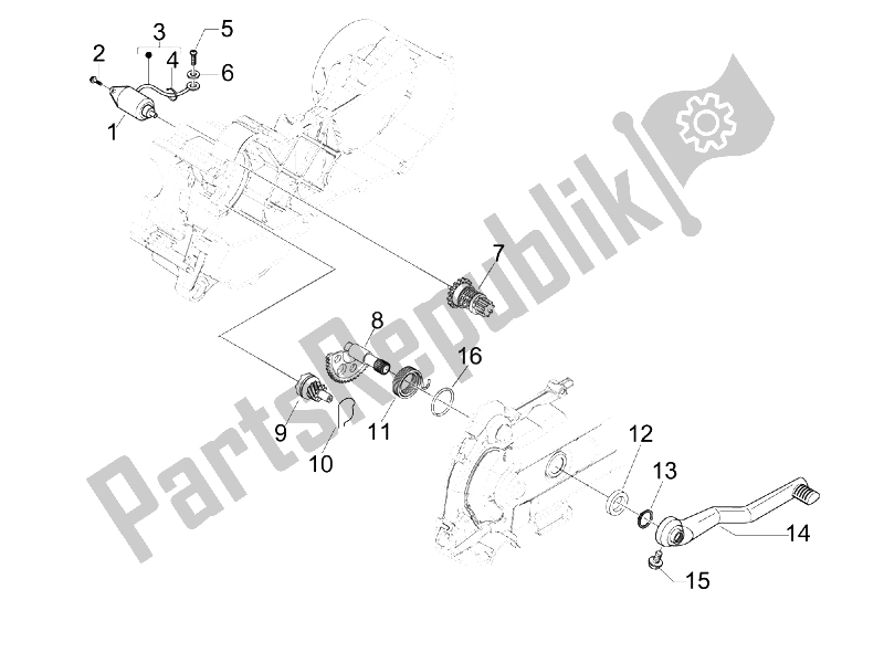 Alle onderdelen voor de Stater - Elektrische Starter van de Vespa S 50 4T 4V College USA 2008