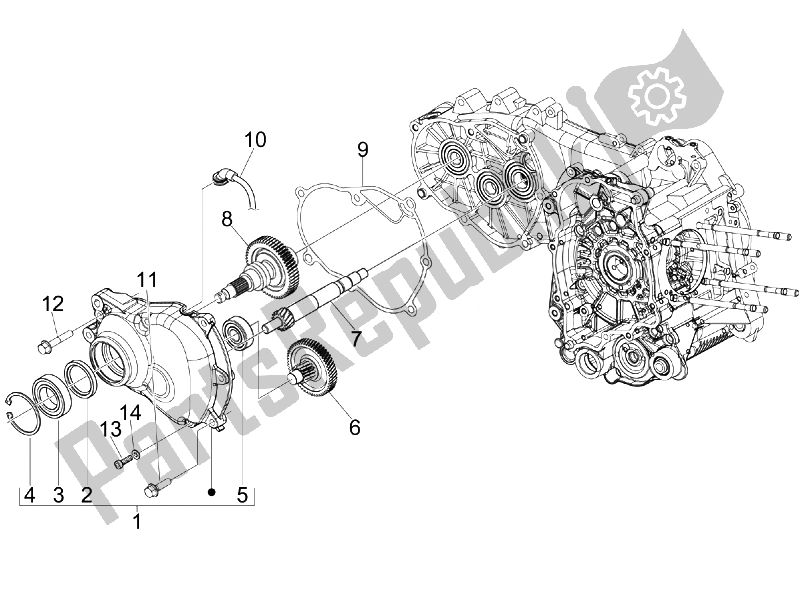 Todas las partes para Unidad De Reducción de Vespa Vespa GTS 300 IE Super ABS USA 2014