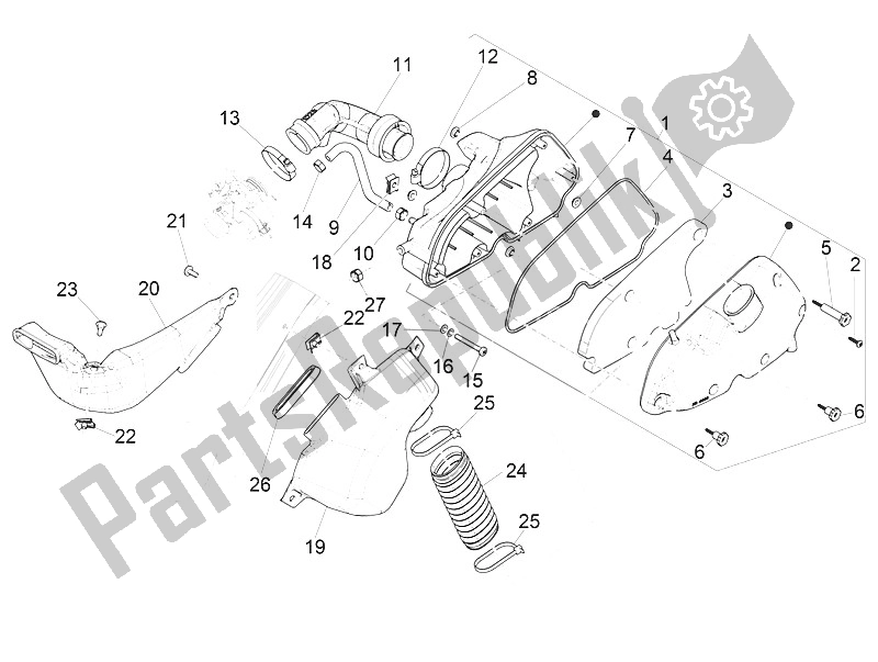 Alle onderdelen voor de Luchtfilter van de Vespa Vespa Sprint Sport 150 4T 3V Iget ABS EU 2016