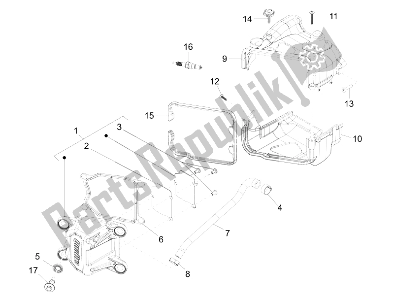 Tutte le parti per il Coperchio Della Testata del Vespa Primavera 50 4T 4V 2014