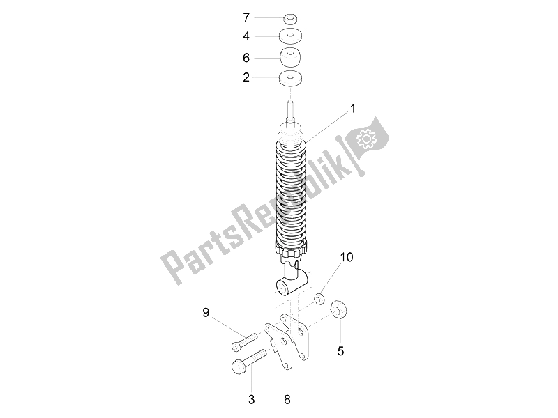 Toutes les pièces pour le Suspension Arrière - Amortisseur / S du Vespa LX 125 4T 3V IE Vietnam 2012