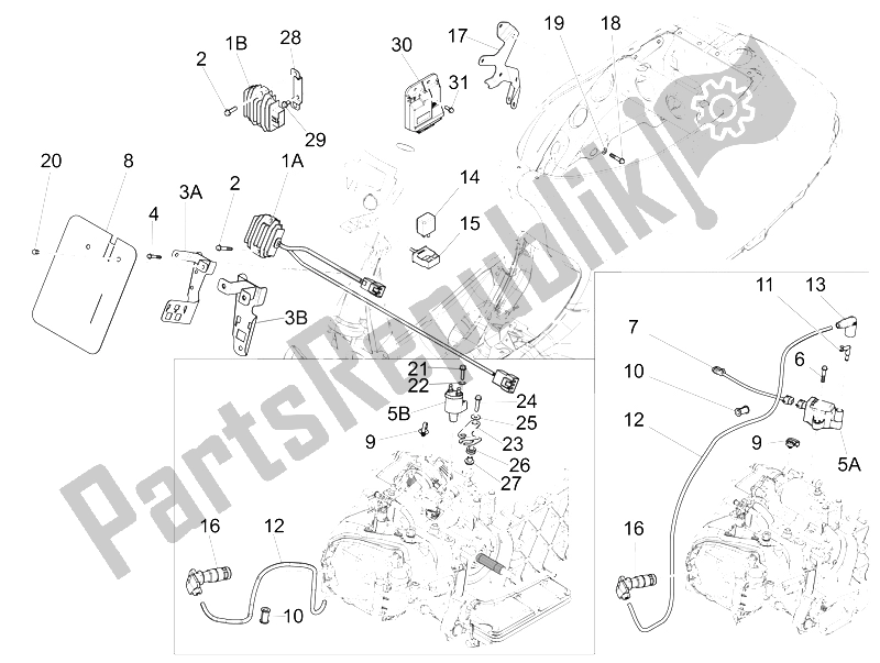 Wszystkie części do Regulatory Napi? Cia - Elektroniczne Jednostki Steruj? Ce (ecu) - H. T. Cewka Vespa LX 150 4T 3V IE 2012