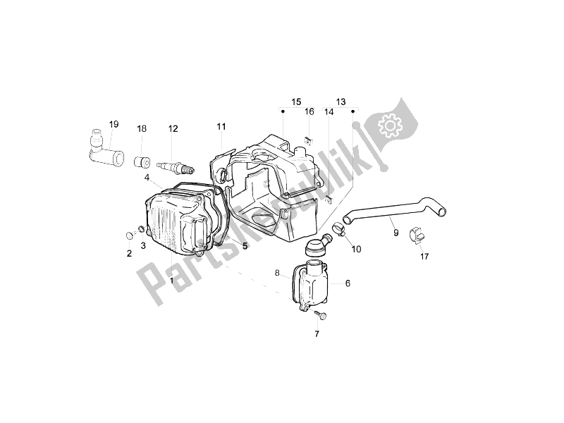 Todas las partes para Cubierta De Tapa De Cilindro de Vespa S 125 4T E3 2007