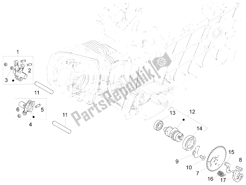 Todas las partes para Unidad De Soporte De Palancas Oscilantes de Vespa 150 Sprint 4T 3V IE China 2015