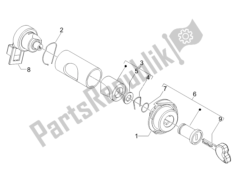 Tutte le parti per il Serrature del Vespa S 50 2T UK 2007