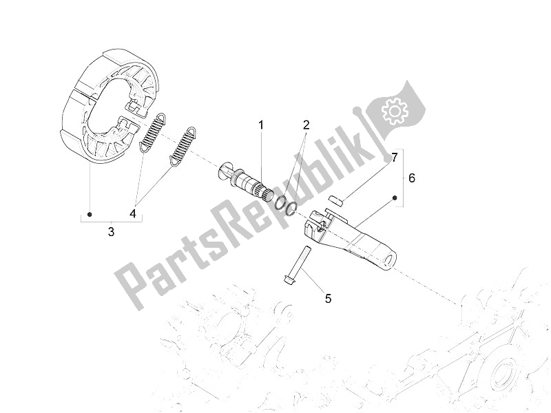 All parts for the Rear Brake - Brake Jaw of the Vespa Vespa Primavera 125 4T 3V Iget ABS EU 2016