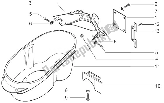 Toutes les pièces pour le Garde D'éclaboussure du Vespa Granturismo 200 L 2003