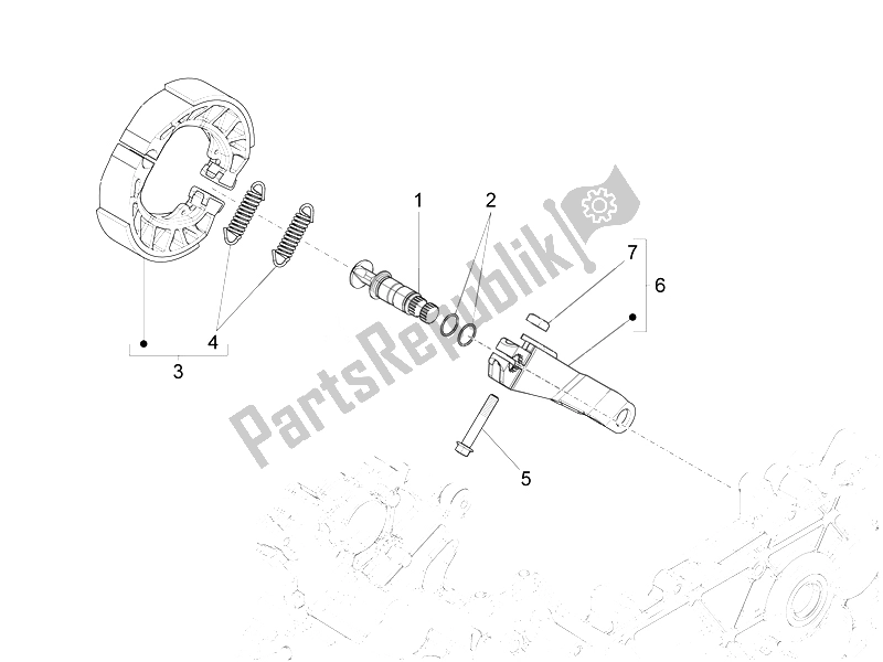 Toutes les pièces pour le Frein Arrière - Mâchoire De Frein du Vespa LT 125 4T 3V IE E3 Vietnam 2014