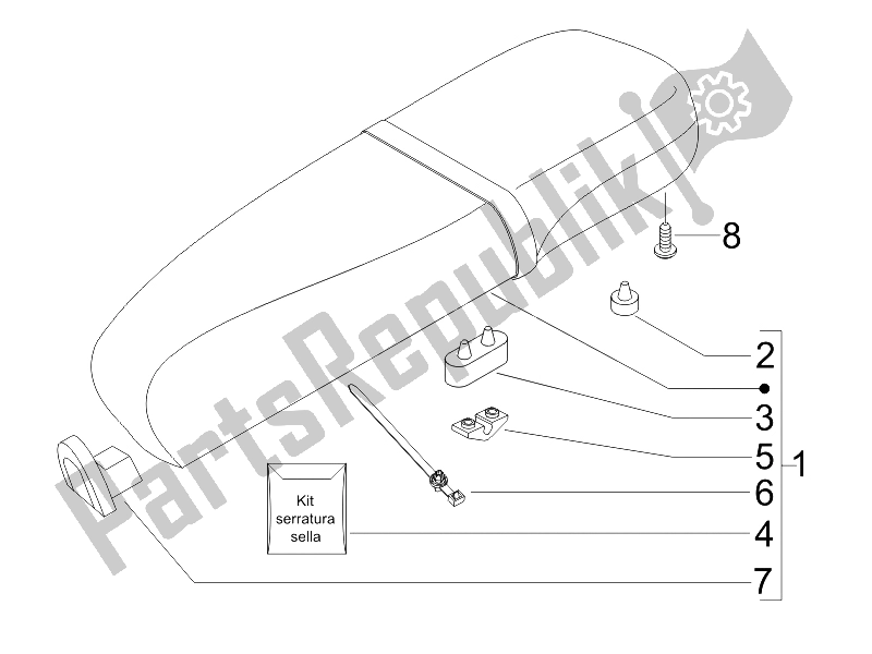 All parts for the Saddle/seats of the Vespa LX 150 4T USA 2006