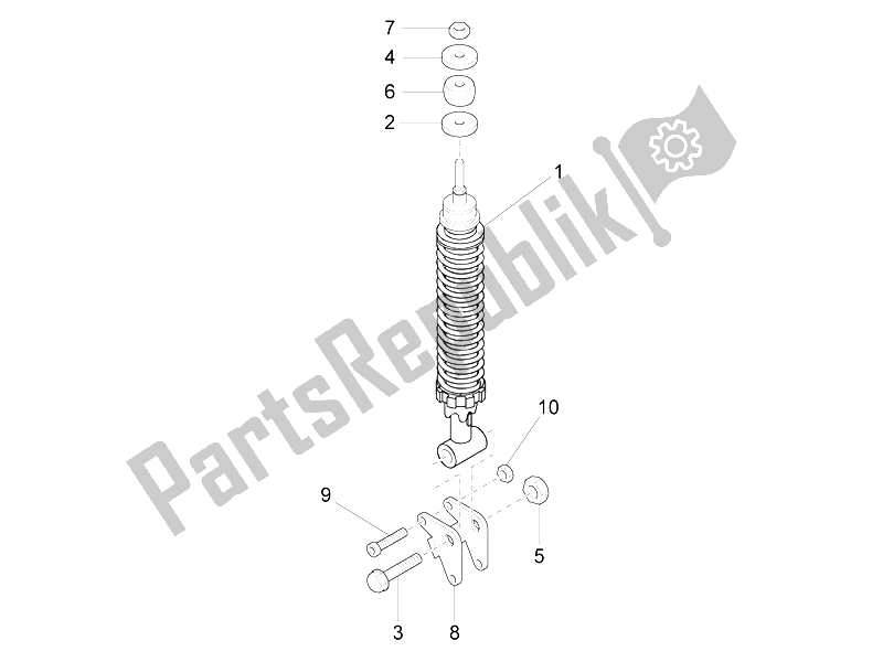 Tutte le parti per il Sospensione Posteriore - Ammortizzatore / I del Vespa LX 150 4T 3V IE 2012