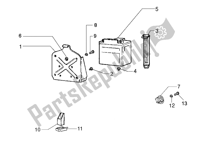 Tutte le parti per il Interruttori Del Telecomando - Batteria - Avvisatore Acustico del Vespa Vespa PX 125 EU Asia 2011