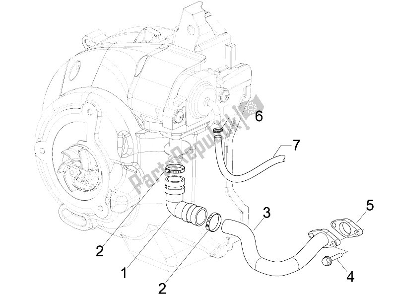 Tutte le parti per il Air Box Secondario del Vespa GTV 125 4T Navy E3 2007