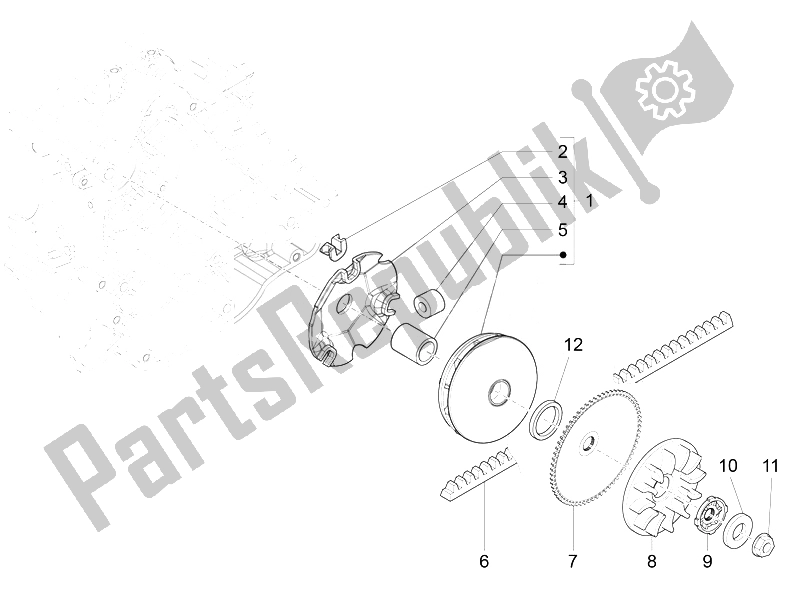 Tutte le parti per il Puleggia Motrice del Vespa Vespa Primavera 50 4T 4V USA Canada 2014