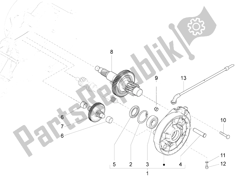 Toutes les pièces pour le Unité De Réduction du Vespa Vespa Primavera 50 4T 2V 25 KMH EU 2014