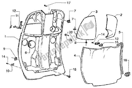 Todas las partes para Guantera Delantera de Vespa ET4 150 Leader 2000