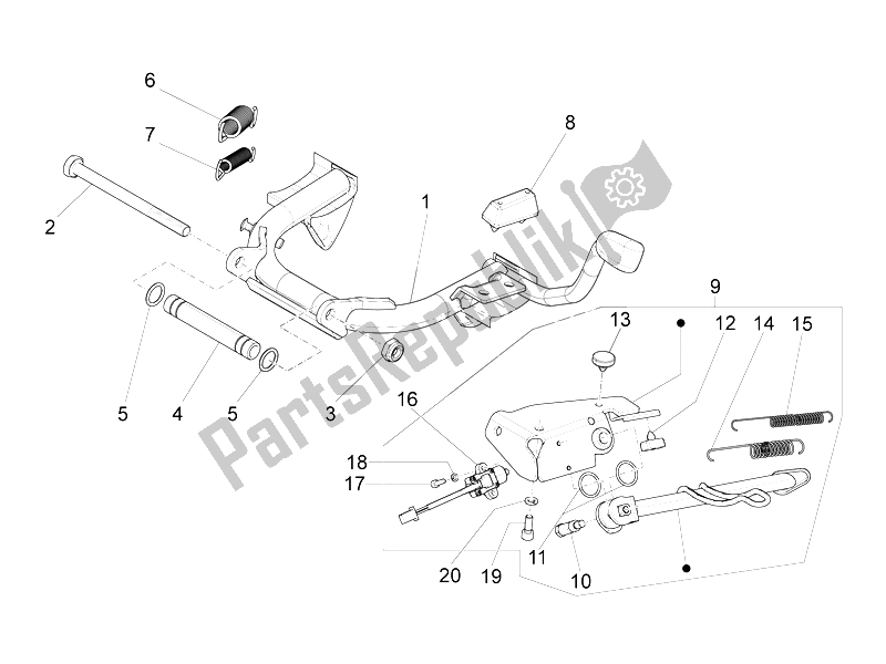 Todas las partes para Soporte / S de Vespa LX 125 4T 3V IE Vietnam 2012