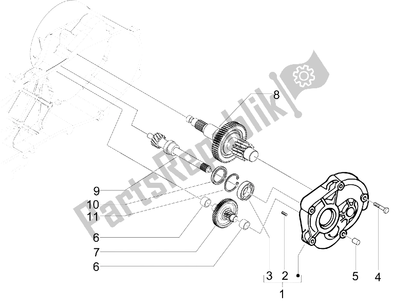 Todas las partes para Unidad De Reducción de Vespa LX 50 4T 4V 2009