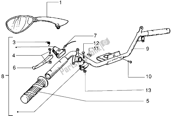 Toutes les pièces pour le Composants De Guidon du Vespa 50 4T 1998