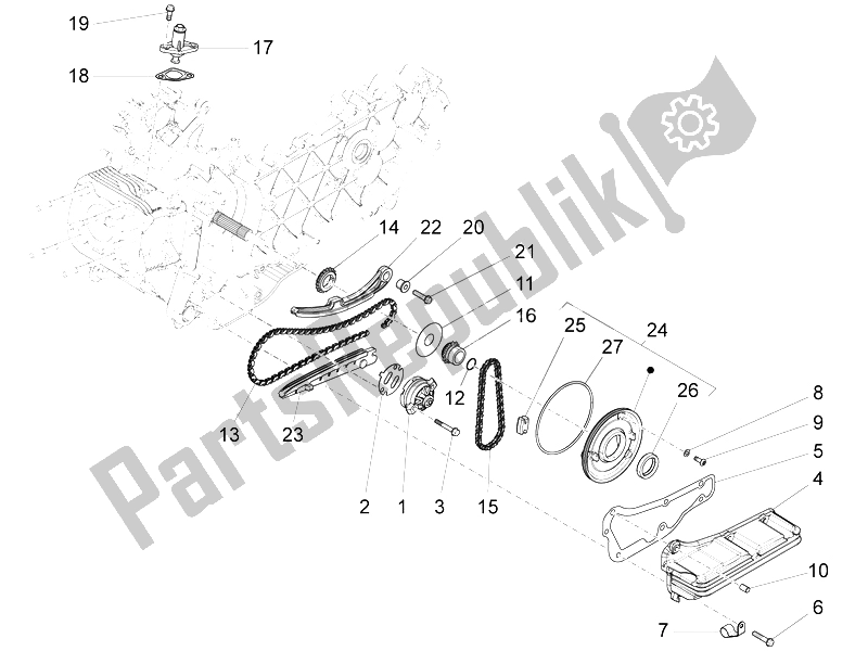 Alle onderdelen voor de Oliepomp van de Vespa Vespa 946 150 4T 3V ABS Armani Asia 2015