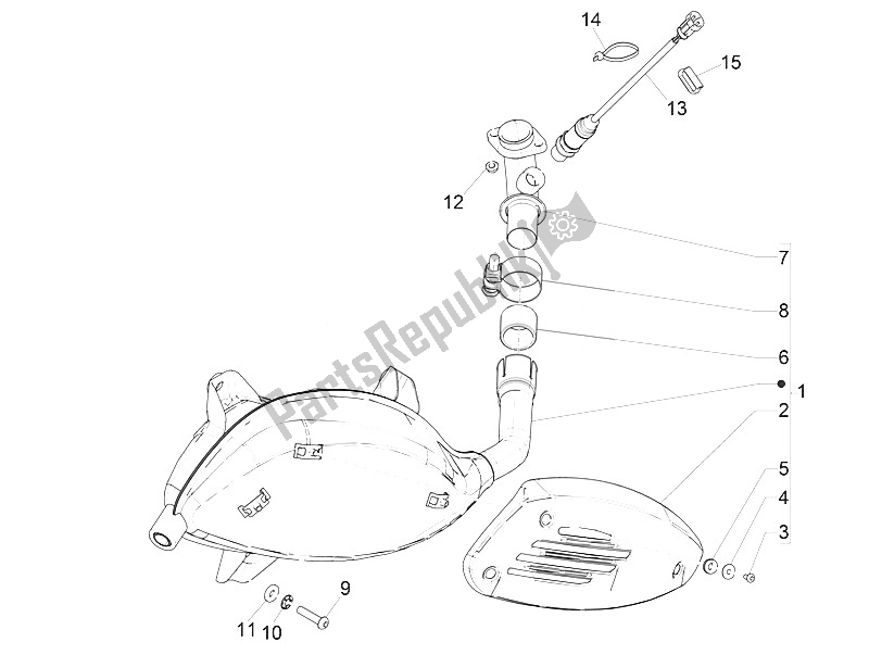 Todas las partes para Silenciador de Vespa Vespa GTS 300 IE ABS E4 EU 2016