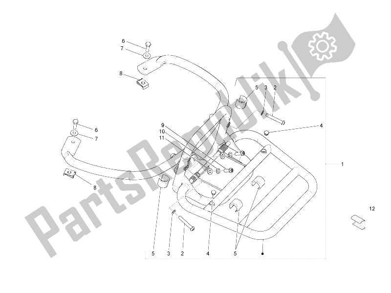 Tutte le parti per il Portapacchi Posteriore del Vespa LXV 50 2T 2006