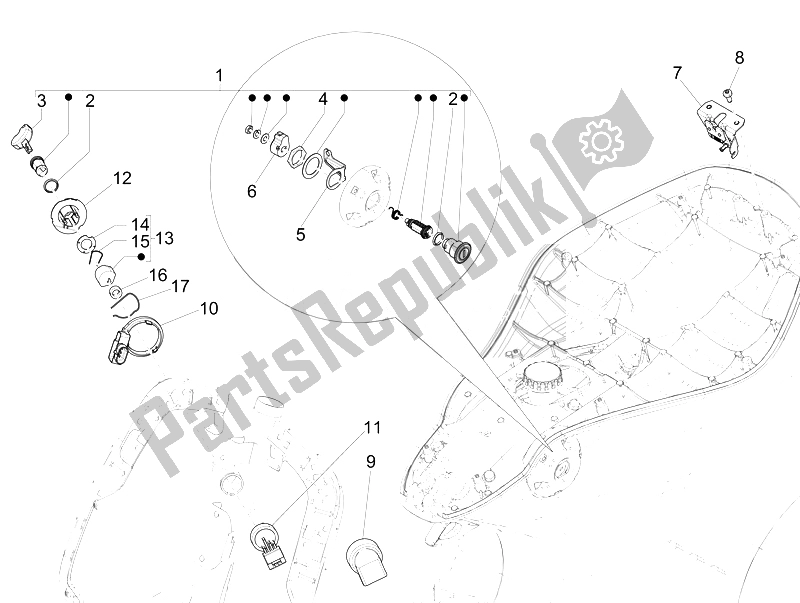 Toutes les pièces pour le Serrures du Vespa 946 150 2014