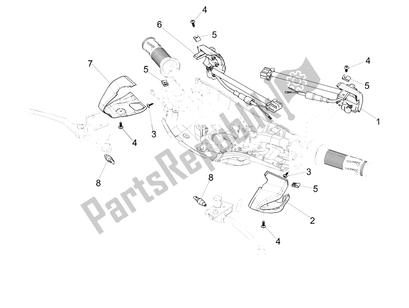 All parts for the Selectors - Switches - Buttons of the Vespa Sprint 50 2T2V 2014