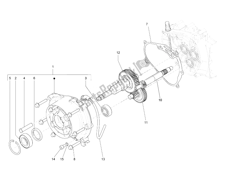 Toutes les pièces pour le Unité De Réduction du Vespa LX 125 4T IE E3 Touring 2010