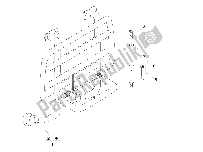 All parts for the Front Luggage Rack of the Vespa LX 50 4T 4V Touring 2010