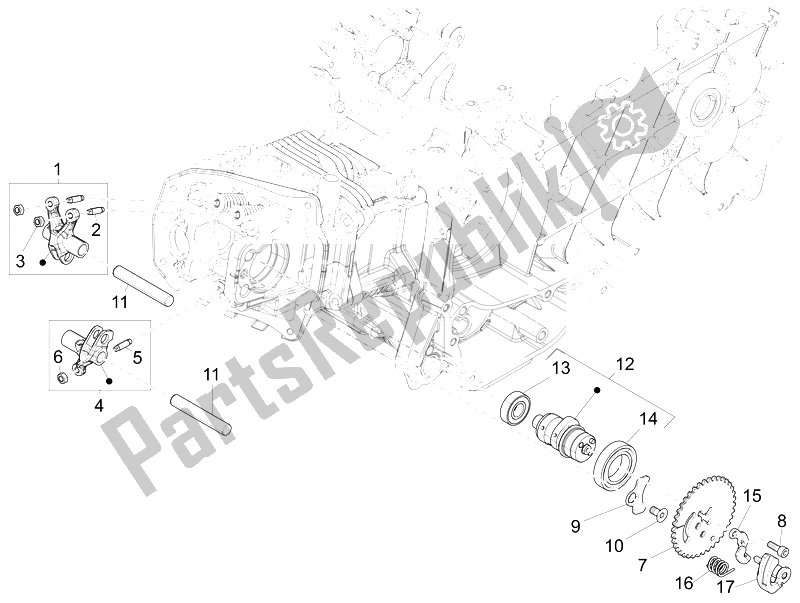 Todas las partes para Unidad De Soporte De Palancas Oscilantes de Vespa 150 Sprint 4T 3V IE USA 2014