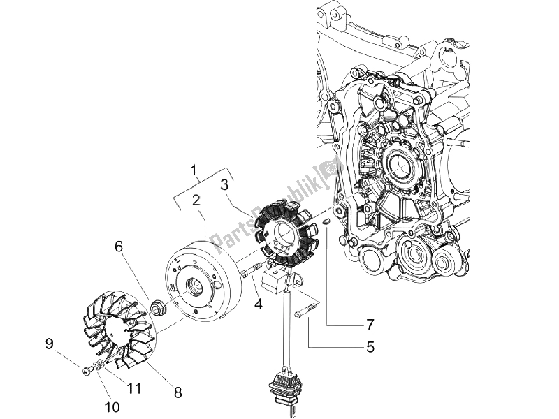 Tutte le parti per il Volano Magneto del Vespa S 125 4T Vietnam 2009