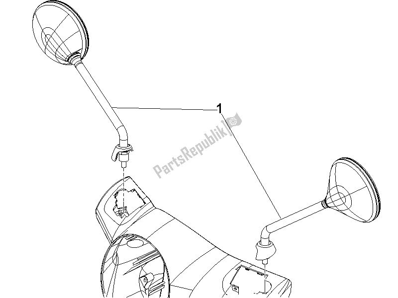 Toutes les pièces pour le Miroir (s) De Conduite du Vespa GTS 250 UK 2005