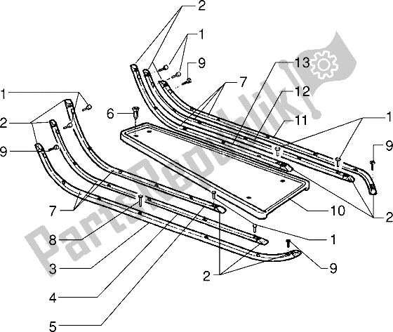 All parts for the Footboard of the Vespa PX 125 E 1992