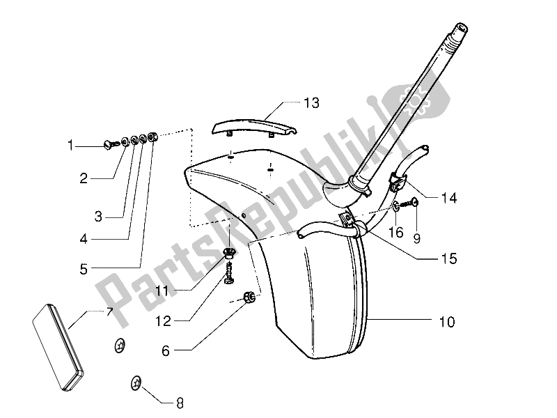 Tutte le parti per il Passaruota - Parafango del Vespa Vespa PX 150 EU Asia 2011