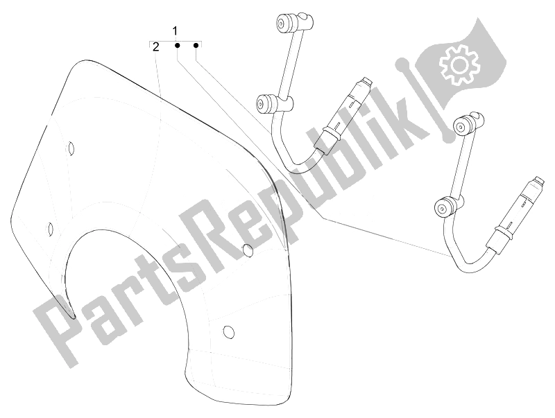 All parts for the Windshield - Glass of the Vespa Vespa 125 4T 3V IE Primavera EU 2014