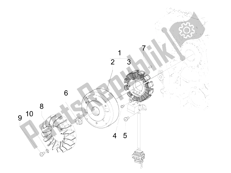 All parts for the Flywheel Magneto of the Vespa LX 150 4T IE Touring 2010