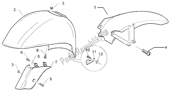 All parts for the Front And Rear Mudguard of the Vespa Granturismo 125 L 2003