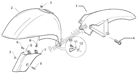 Toutes les pièces pour le Garde-boue Avant Et Arrière du Vespa Granturismo 125 L 2003