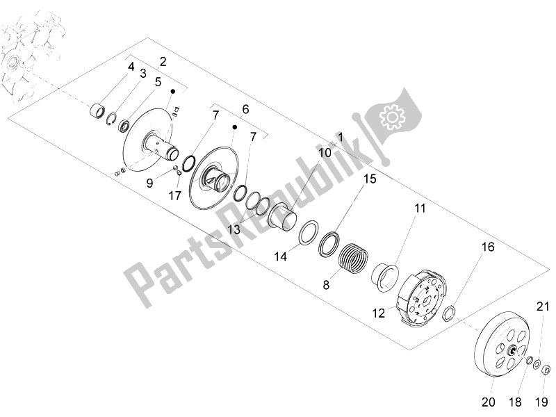 Toutes les pièces pour le Poulie Menée du Vespa LX 150 4T 3V IE 2012