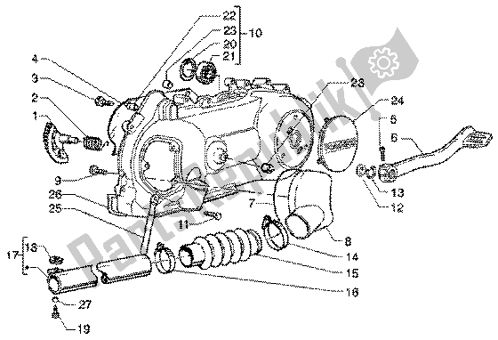 Tutte le parti per il Raffreddamento Kickstarter-carter del Vespa ET4 150 Leader 2000