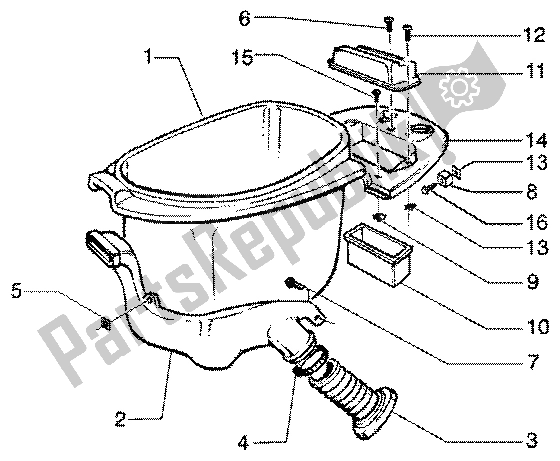 Alle onderdelen voor de Case Helm van de Vespa ET4 125 Leader 2000