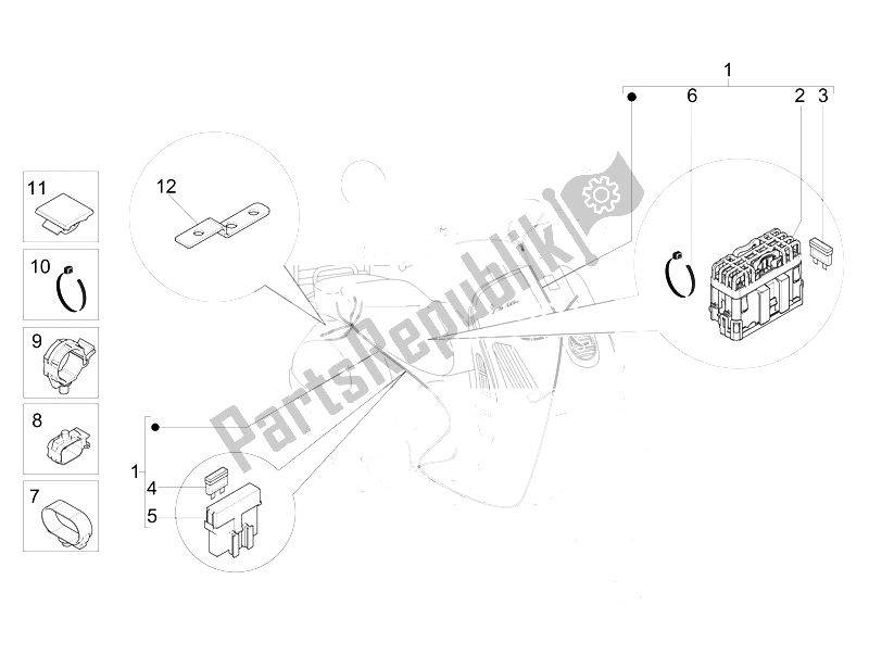 Toutes les pièces pour le Faisceau De Câbles Principal du Vespa GTS 125 4T E3 2007