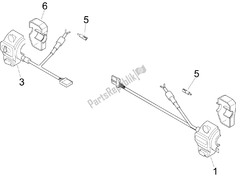 All parts for the Selectors - Switches - Buttons of the Vespa LXV 125 4T E3 2006