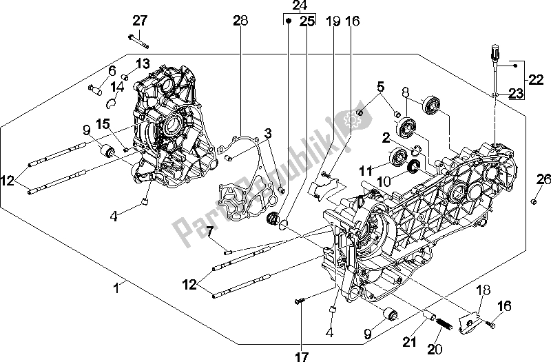 Todas las partes para Caja Del Cigüeñal de Vespa GTS 250 ABS 2005