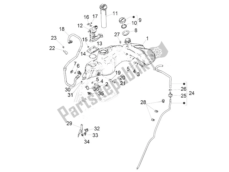 Wszystkie części do Zbiornik Paliwa Vespa Vespa GTS 150 4T E4 ABS EU 2016