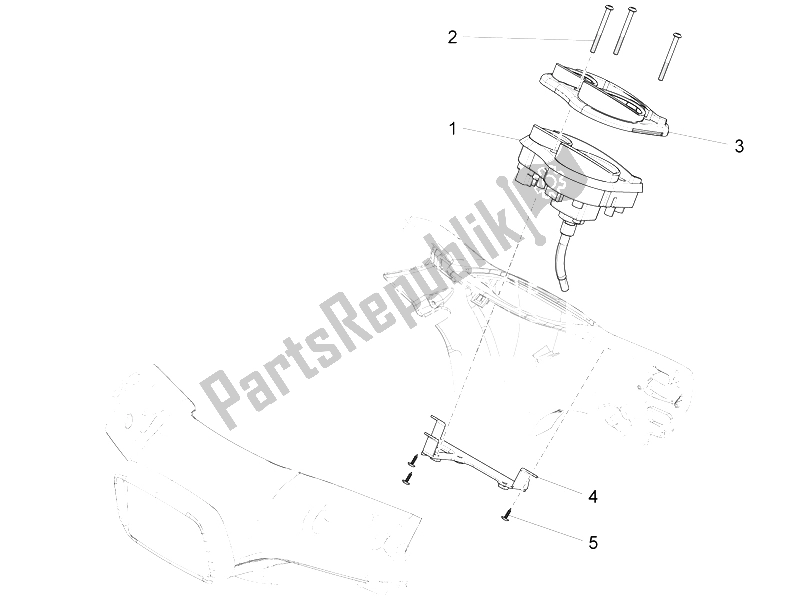 Todas las partes para Tablero Combinado De Medidor de Vespa S 125 4T 3V IE 2012