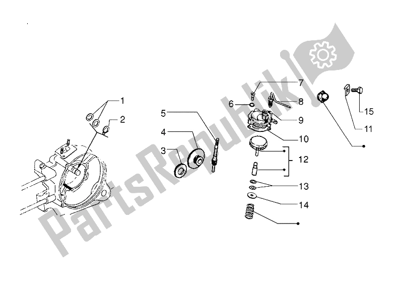 All parts for the Oil Pump of the Vespa Vespa PX 125 EU Asia 2011