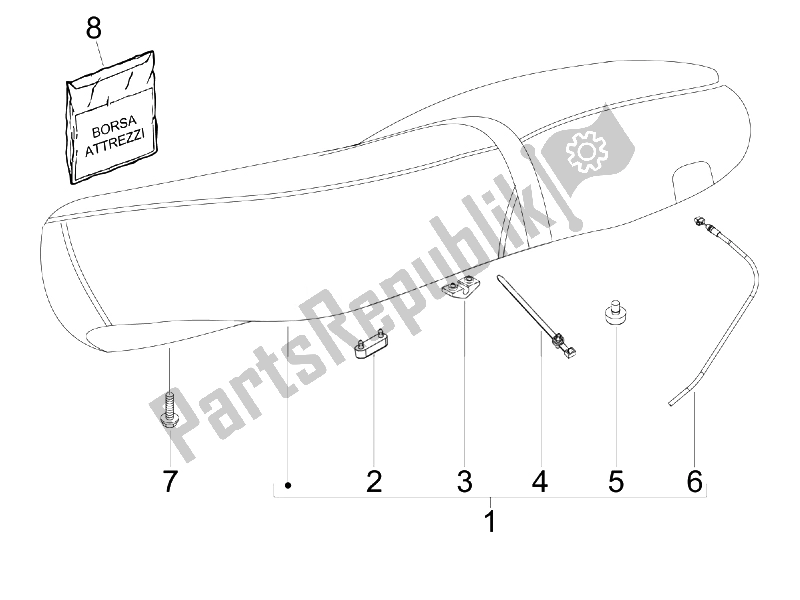 Todas las partes para Silla De Montar / Asientos de Vespa S 150 4T USA 2007