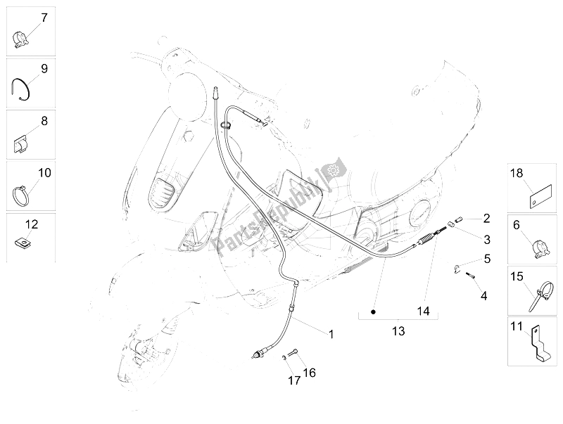 All parts for the Transmissions of the Vespa LX 150 4T 3V IE Vietnam E3 2012