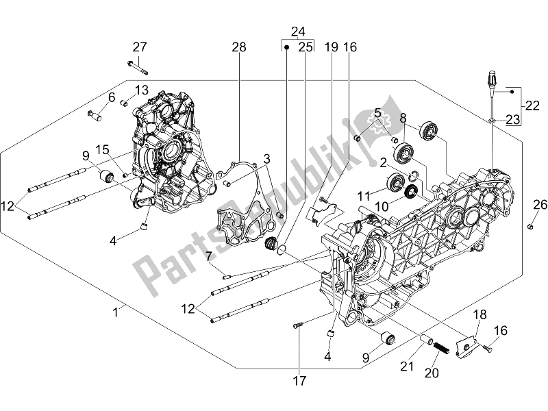 Todas las partes para Caja Del Cigüeñal de Vespa GTV 250 IE 2006